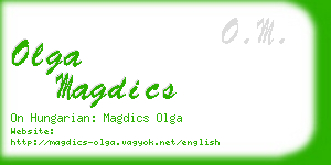 olga magdics business card
